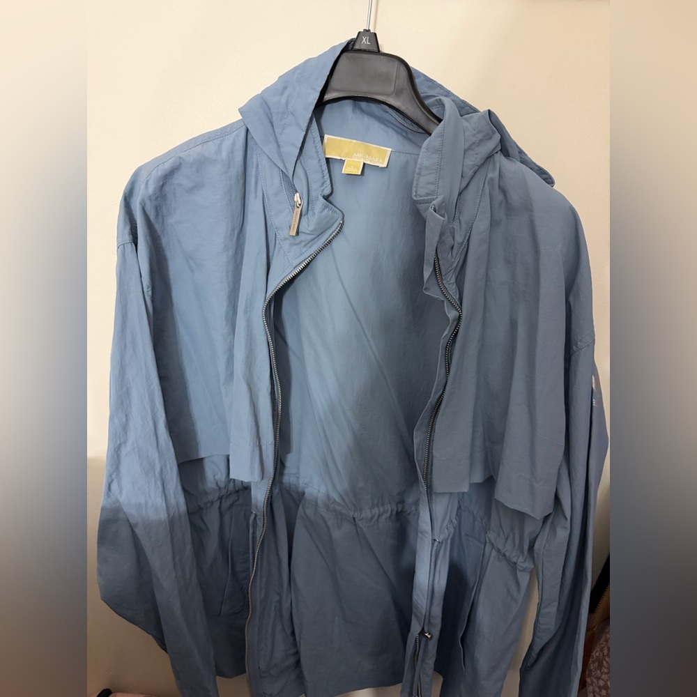 Michael Kors Pale Blue Raincoat with crossbody holder
